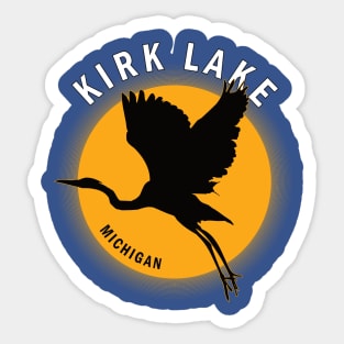 Kirk Lake in Michigan Heron Sunrise Sticker